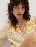 Cotton Rich Jacquard Beach Shirt