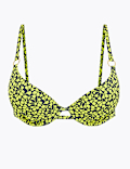 Mini Leaf Padded Wired Plunge Bikini Top