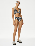 Printed High Waisted Bikini Bottoms