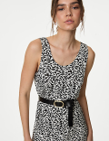 Jersey Printed Knee Length Slip Dress