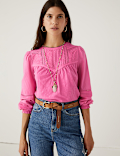 Jersey Round Neck Long Sleeve Top