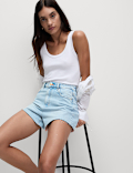 Denim Mom High Waisted Shorts