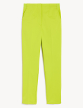 Cotton Blend Slim Fit Ankle Grazer Trousers