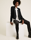 Double Breasted Cropped Tuxedo Jacket
