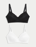 2pk Maternity Lace Trim Nursing Bras