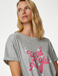 Cotton Rich Good Night Slogan Pyjama Set