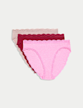 3pk Cotton Rich High Leg Knickers