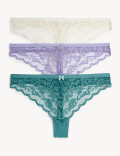 3pk Lace Thongs