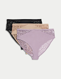 3pk Body Soft™ High Waisted Brazilian Knickers