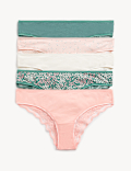 5pk Cotton Rich Printed Brazilian Knickers