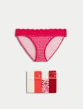 5pk Cotton Blend Printed Bikini Knickers