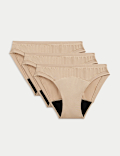 3pk Heavy Absorbency Modal Period Bikini Knickers