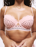Alma Flock & Lace Wired Balcony Bra (A-E)