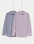 2pk Regular Fit Easy Iron Check Shirts