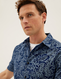 Denim Leaf Print Shirt