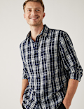 Linen Blend Check Shirt
