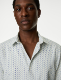 Easy Iron Geometric Print Shirt