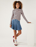 Denim Pleated Skirt (6-16 Yrs)