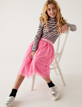 Midi Tulle Glitter Skirt