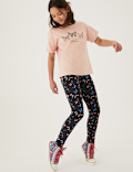Cotton Rich Butterfly Print Leggings (6-16 Yrs)