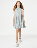Pure Cotton Denim Tiered Dress (6-16 Yrs)