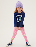 Cotton Rich Striped Unicorn Leggings (2-7 Yrs)