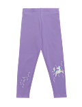 Cotton Rich Unicorn Print Leggings (2-7 Yrs)