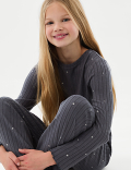Foil Star Cosy Ribbed Pyjamas (1-16 Yrs)