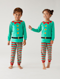 Velour Christmas Elf Pyjamas (1-7 Yrs)