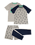 2 Pack Football Print Pyjama Sets