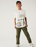 Pure Cotton Graffiti Slogan T-Shirt