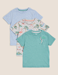 3pk Cotton Tropical T-Shirts (2-7 Yrs)