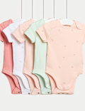 5pk Cotton Rich Cherry Print Bodysuits (6½lbs-3 Yrs)