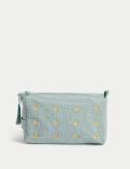 Bee Embroidered Cosmetic Bag
