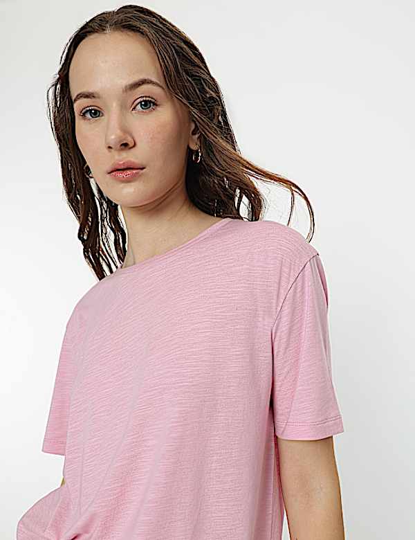 Modal Cotton Crew Neck Half Sleeves T-Shirt