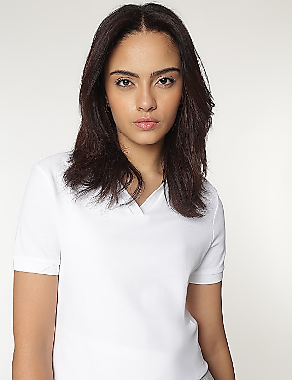 Polo Collar Plain T-shirt