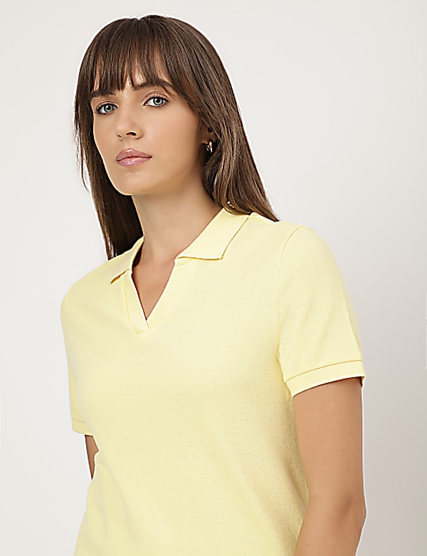 Polo Collar Plain T-shirt