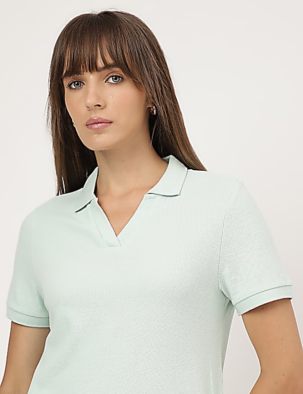 Polo Collar Plain T-shirt