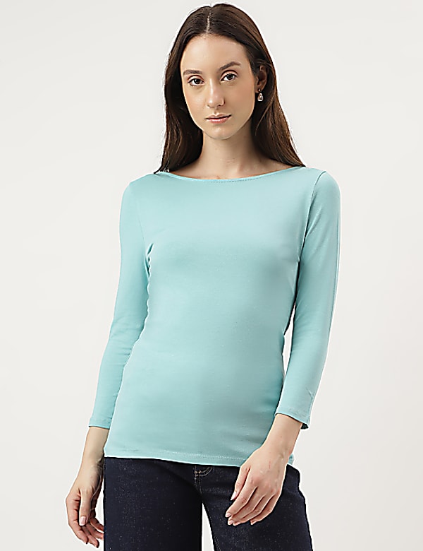 Fitted Slash Neck Tee