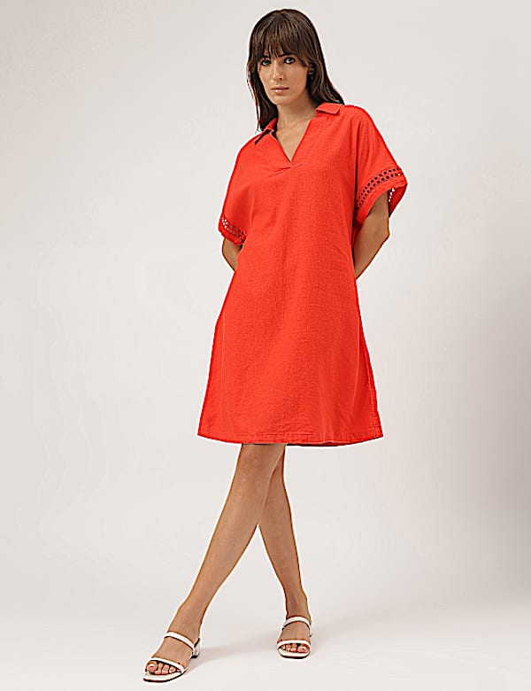Short Sleeves Plain Midi Dress