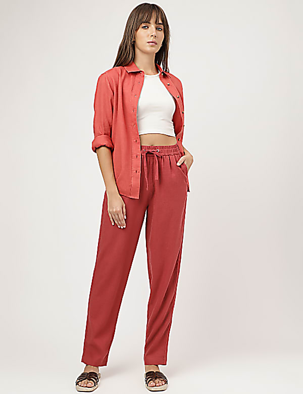 Linen Rich Straight Leg Trousers