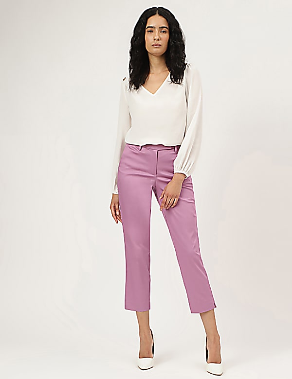 Cotton Rich Straight Leg Trousers