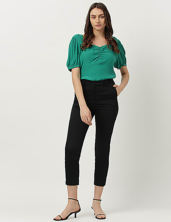 Cotton Rich Straight Leg Trousers