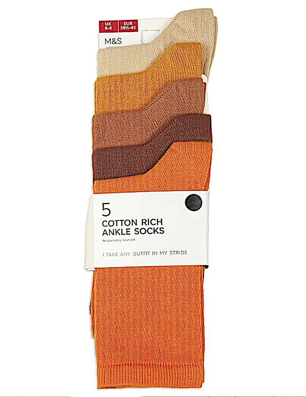 5 Pack Cotton Mix Plain Socks