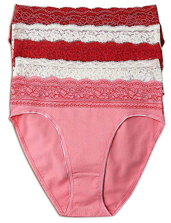 Pack of 5 Monotone Lace Trim Knickers