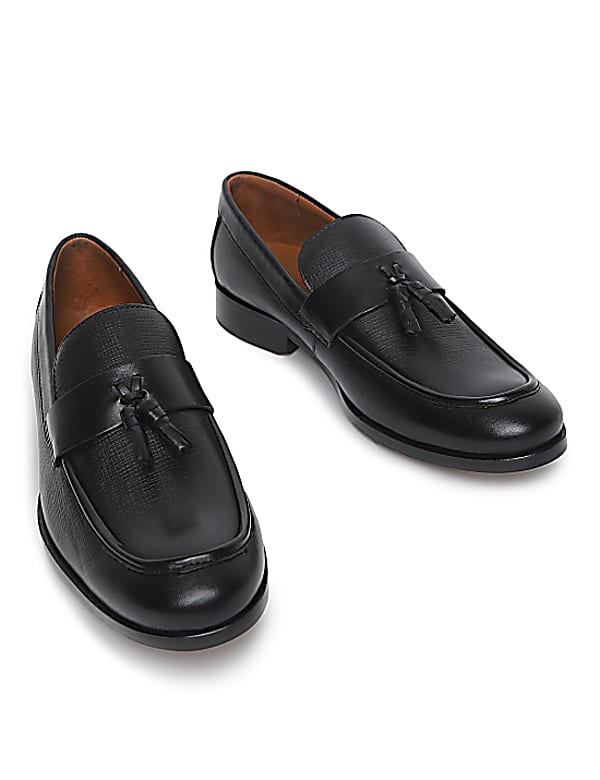 Leather Plain Loafers