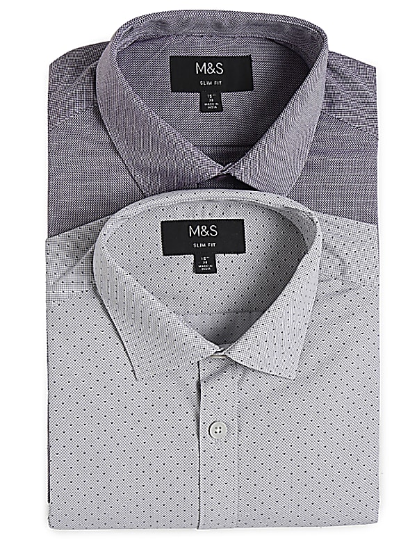 2PK Easy To Iron  Design Shirt