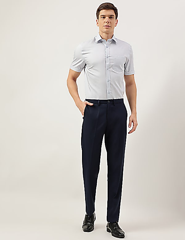 Cotton Rich Striped Short Sleeves Shirt