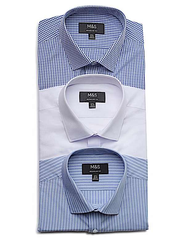 3PK Easy To Iron  Design Shirt
