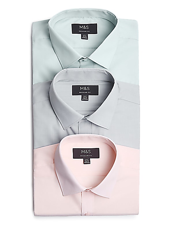 3PK Easy To Iron  Solid Shirt